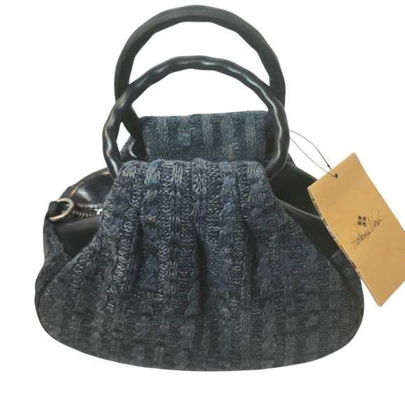 Patricia Nash Handbags - Patricia Nash Milburn Blue Cable Knit Leather Satchel Bag NWT